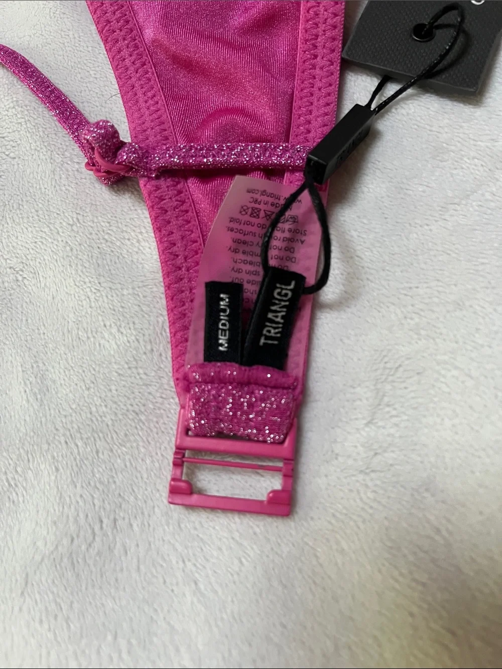 Triangl Swimwear Shimmer Pink Bikini Set Medium NWT